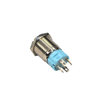 16mm Silver Momentary LED Push Button