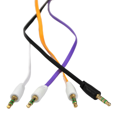 Colored 3.5mm Jack Male to Male - Flat Cord Audio Cable
